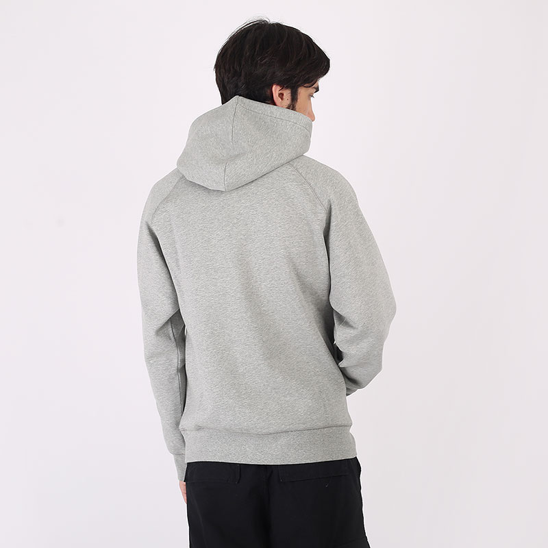 мужская серая толстовка Carhartt WIP Hooded Chase Sweat I026384-grey hth/gold - цена, описание, фото 6